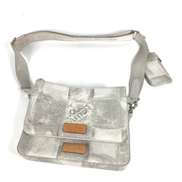 LOUIS VUITTON N50068 Damier Salt Trio Messenger Bag Crossbody Shoulder Bag gray - Picture 10 of 14